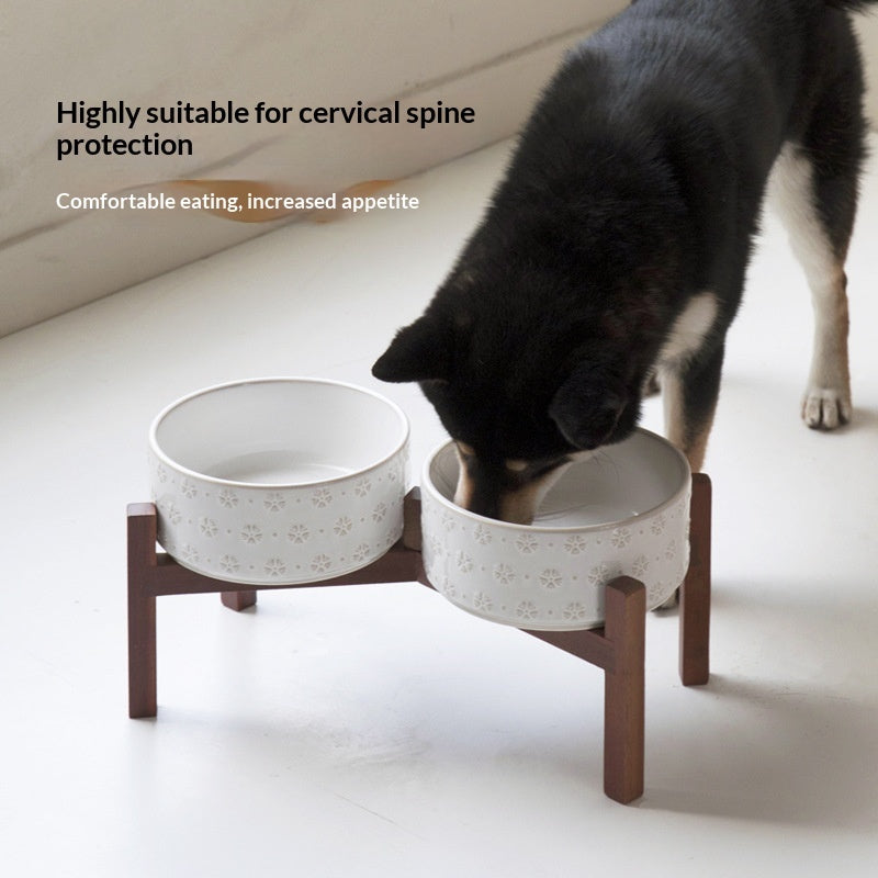 Ceramic Large-sized Elevated Anti-spill Bowl